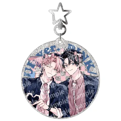 ラメアクリルキーホルダー PINK/NAVY TRAD. CLUB ver. ピンクにきゅんしていいですか