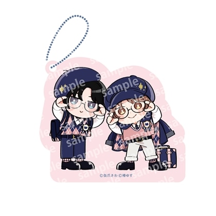 アクリルブロックチャーム PINK/NAVY TRAD. CLUB ver. みなと商事コインランドリー 2