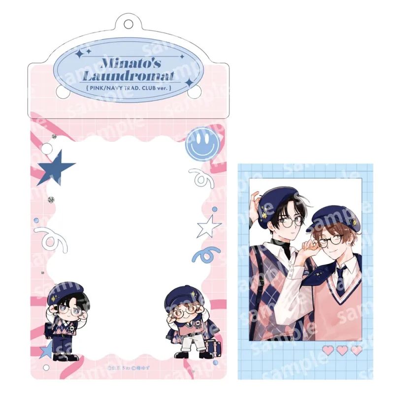 カードケースホルダー&フォト風カードセット PINK/NAVY TRAD. CLUB ver. みなと商事コインランドリー