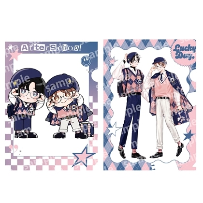 クリアファイルセット PINK/NAVY TRAD. CLUB ver. みなと商事コインランドリー 2