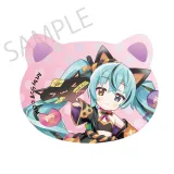 「初音ミク×招き猫×真夏の熊谷」猫型缶バッジ 初音ミク 黒猫1 Art by らっす 1