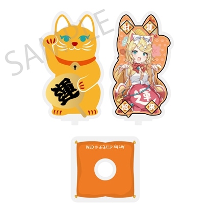 「初音ミク×招き猫×真夏の熊谷」 まわるダイカットアクリルスタンド 鏡音リン Art by イコモチ 2