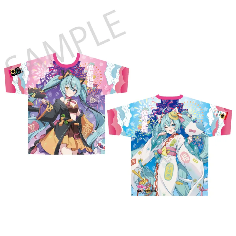 「初音ミク×招き猫×真夏の熊谷」フルグラフィックTシャツ Art by イコモチ