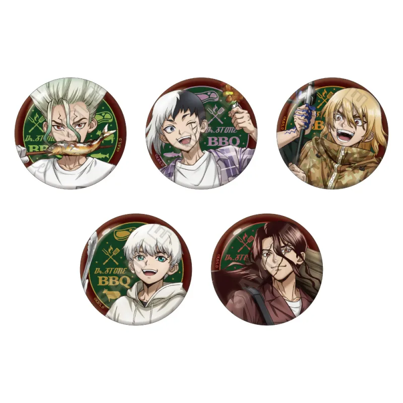 Dr.STONE バーベキュー 缶バッジ ※1BOX=5入