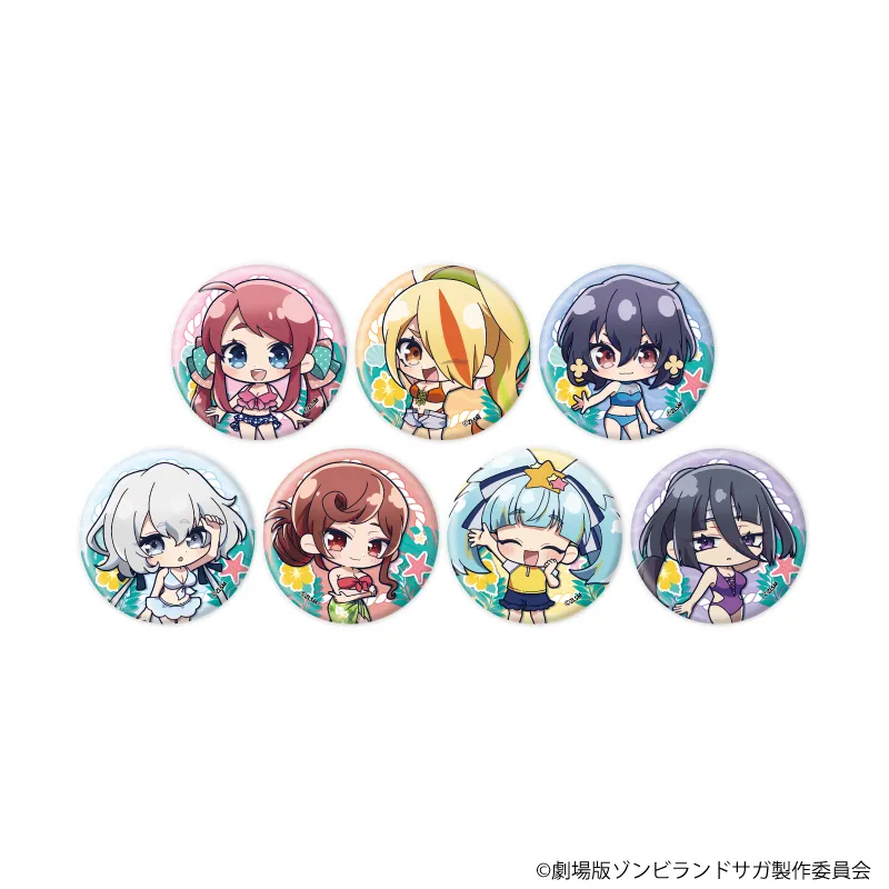 缶バッジ「劇場版『ゾンビランドサガ ゆめぎんがパラダイス』」04/ブラインド(全7種) 水着ver.(ミニキャライラスト) 1BOX入数：7
