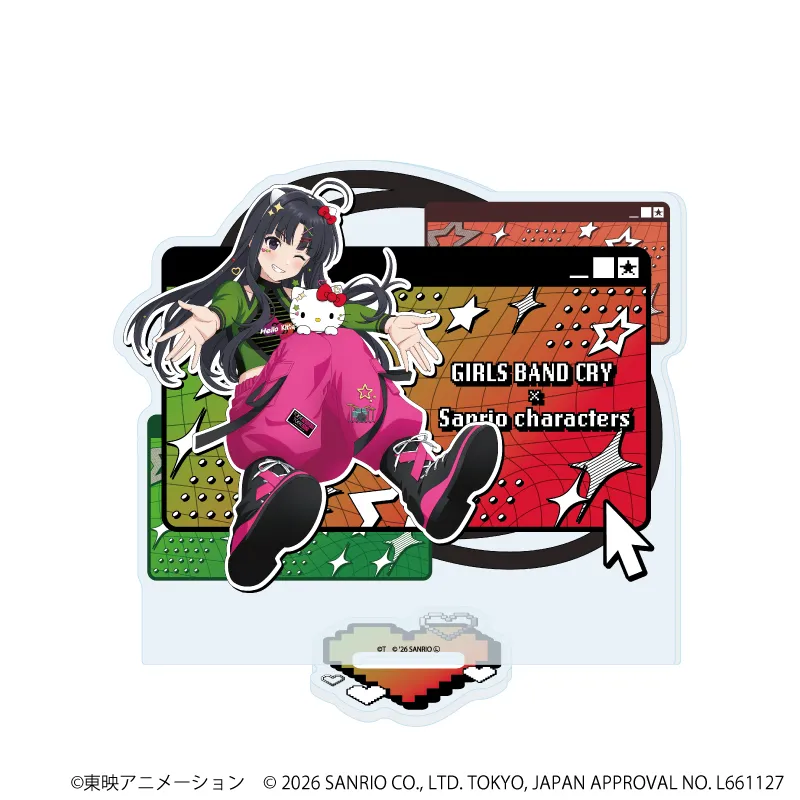アクリルスタンド「ガールズバンドクライ×サンリオキャラクターズ」30/安和 すばる×ハローキティ(コラボイラスト)