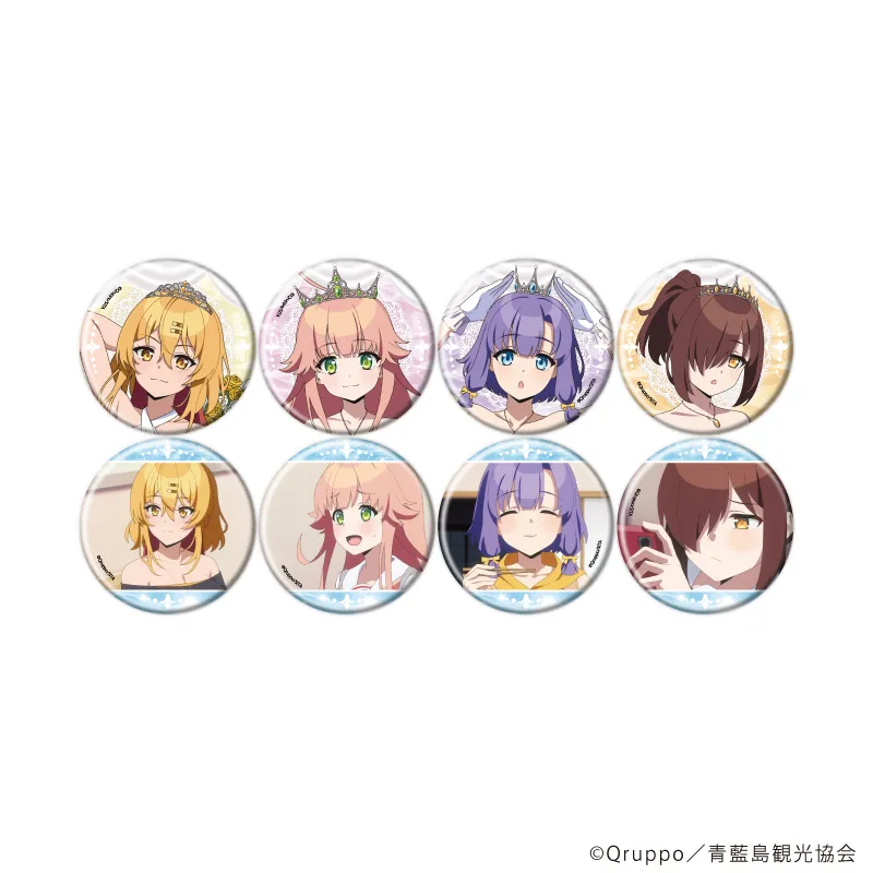 缶バッジ「ぬきたし THE ANIMATION」02/水着ウェディングver. ブラインド(全8種)(公式&描き下ろしイラスト)