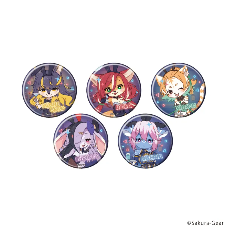 缶バッジ「Bunnimals -バニーガール・アニマルズ-」11/ブラインド(全5種)(レトロアートイラスト)