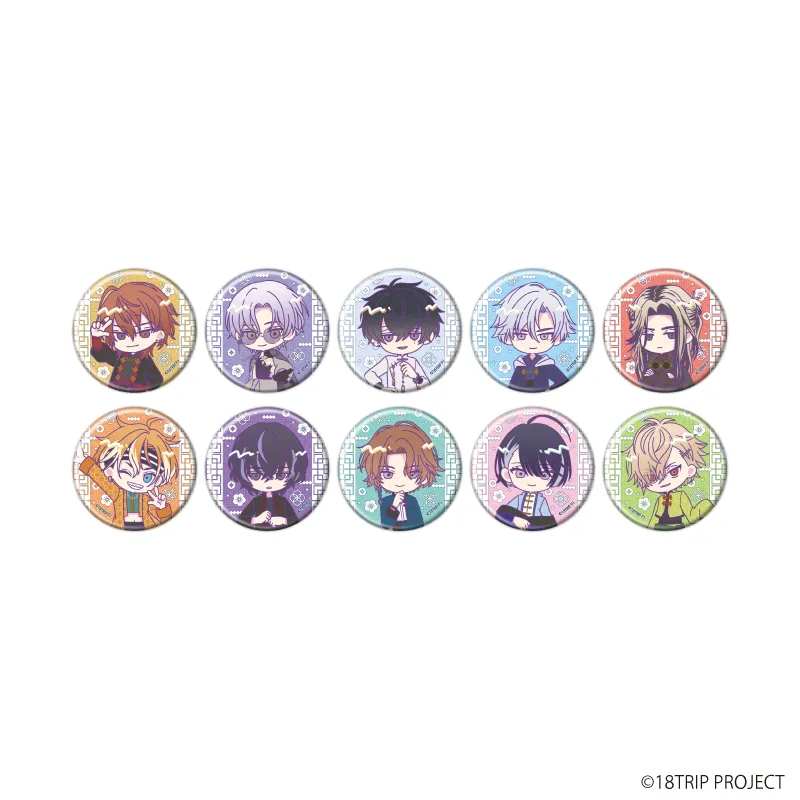 缶バッジ『18TRIP』12/チャイナver. ブラインド(全10種)(ミニキャライラスト)