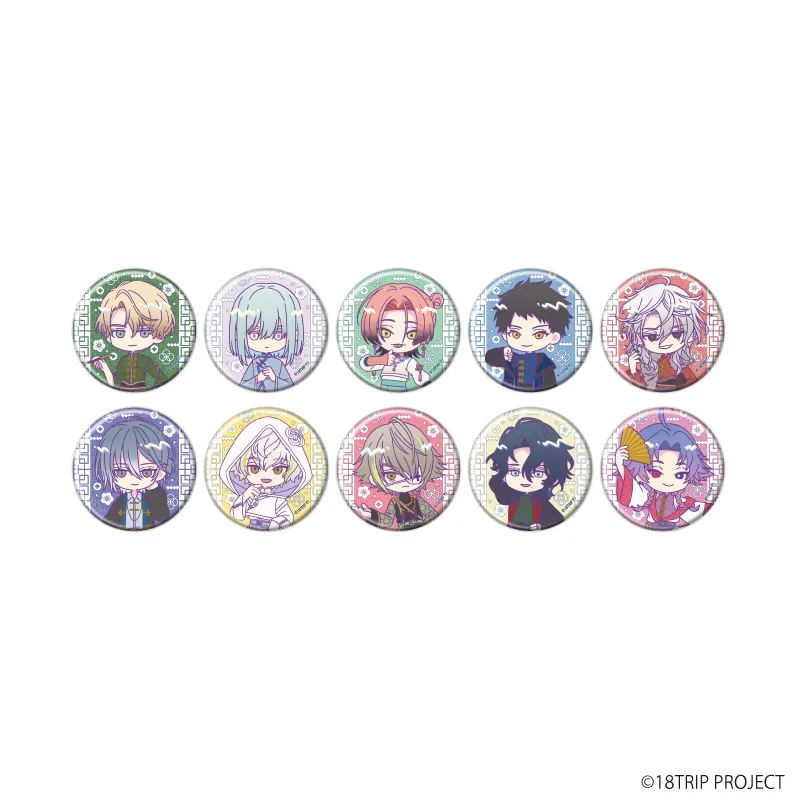 缶バッジ『18TRIP』13/チャイナver. ブラインド(全10種)(ミニキャライラスト)