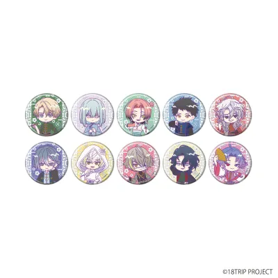 缶バッジ『18TRIP』13/チャイナver. ブラインド(全10種)(ミニキャライラスト)