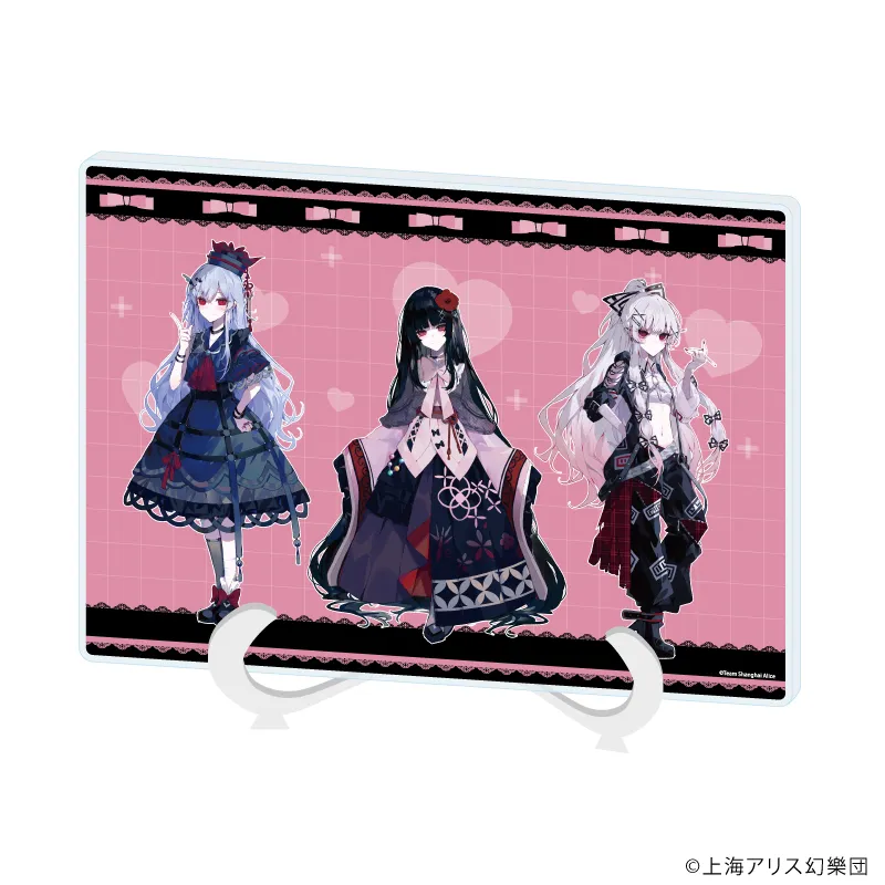 アクリルアートボード(A5サイズ)「東方Project」03/輝夜&慧音&妹紅 病みかわいいver.(描き起こしイラスト)