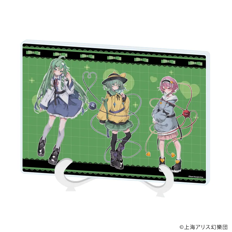 アクリルアートボード(A5サイズ)「東方Project」06/さとり&こいし&早苗 病みかわいいver.(描き起こしイラスト)