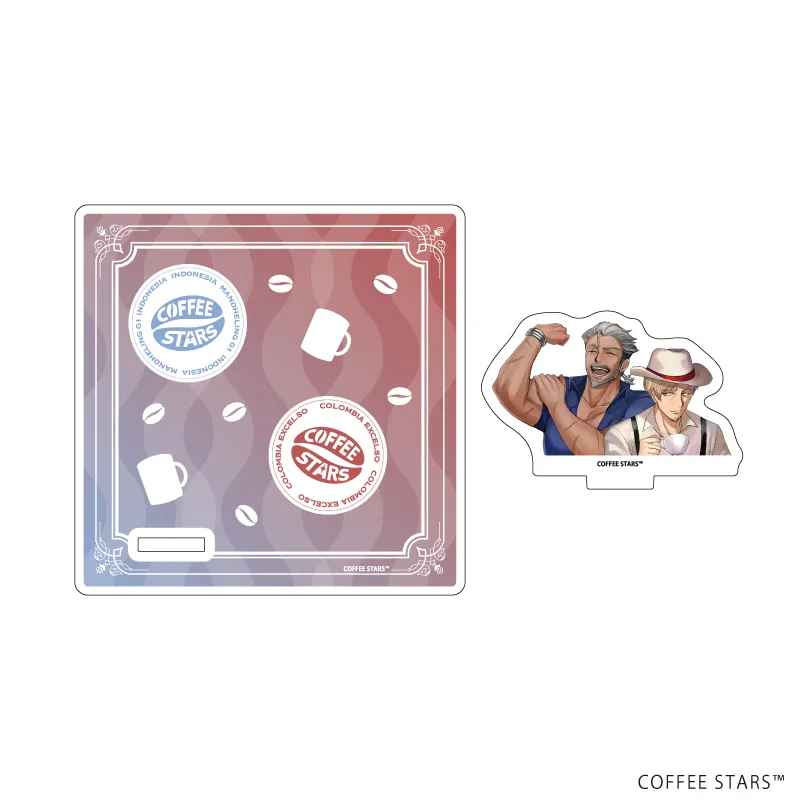アクリルコースタースタンド「異世界喫茶コーヒースターズ」02/COLOMBIA EXCELSO&INDONESIA MANDHELING G1(公式イラスト)