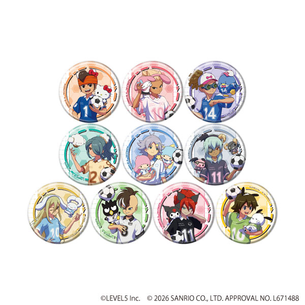 缶バッジ「イナズマイレブン×サンリオキャラクターズ」06/ブラインド(全10種)(コラボイラスト) 2