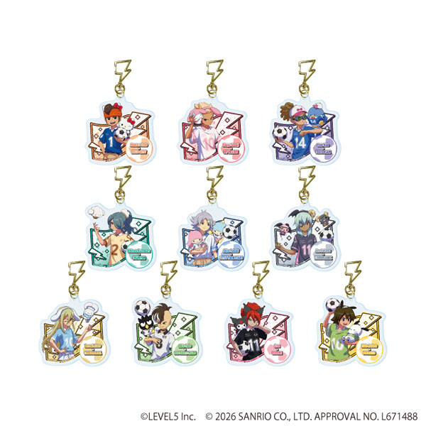 雷型ナスカン付きアクリルキーホルダー「イナズマイレブン×サンリオキャラクターズ」03/ブラインド(全10種)(コラボイラスト) 2