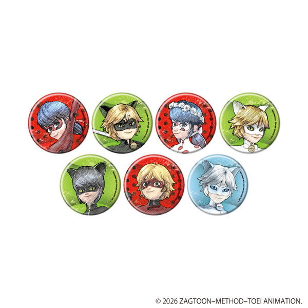 缶バッジ「ミラキュラス レディバグ＆シャノワール」09/ブラインド(全7種)(グラフアートスケッチイラスト) 2