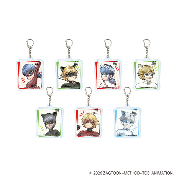 アクリルキーホルダー「ミラキュラス レディバグ＆シャノワール」04/ブラインド(全7種)(グラフアートスケッチイラスト) 2