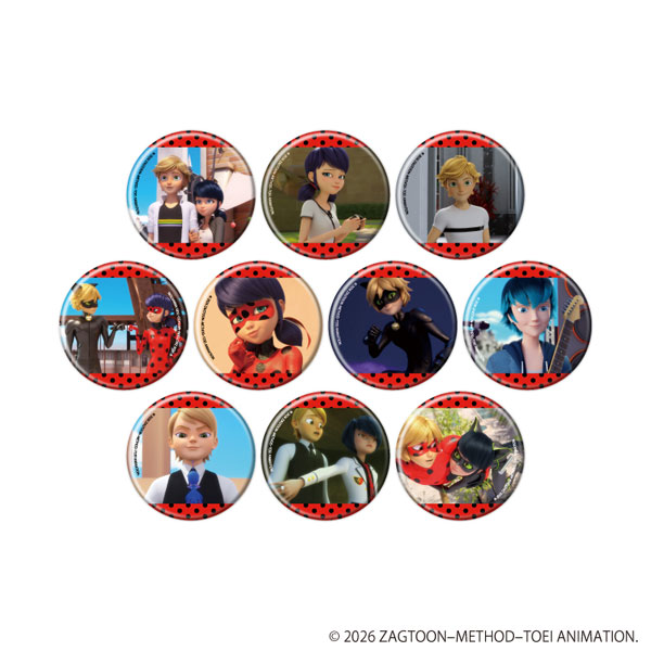 缶バッジ「ミラキュラス レディバグ＆シャノワール」10/ブラインド(全10種)(場面写イラスト) 2