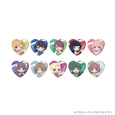 ハート型缶バッジ「イキヅライブ! LOVELIVE! BLUEBIRD」03/トレーディング(全10種)(ミニキャライラスト)