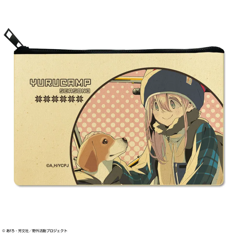 ゆるキャン△ SEASON3 フラットポーチ Ver.2 デザイン01(各務原なでしこ/A)