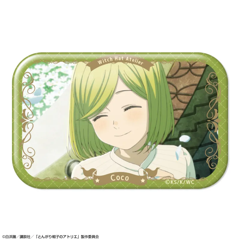 「とんがり帽子のアトリエ」 長方形缶バッジ デザイン07(ココ/G)
