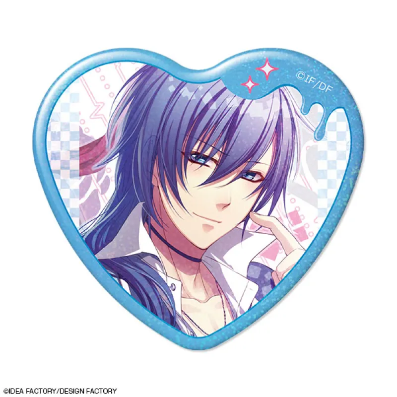 Glass Heart Princess ハート型ホログラム缶バッジ デザイン03(烏丸幸斗/A)
