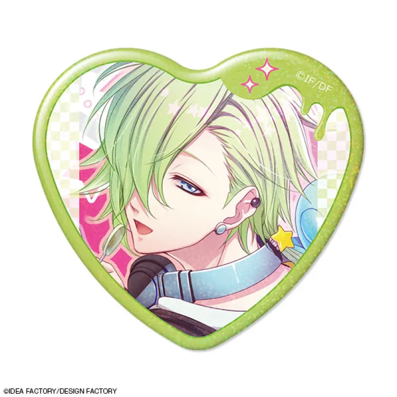 Glass Heart Princess ハート型ホログラム缶バッジ デザイン07(星野彼方/A)