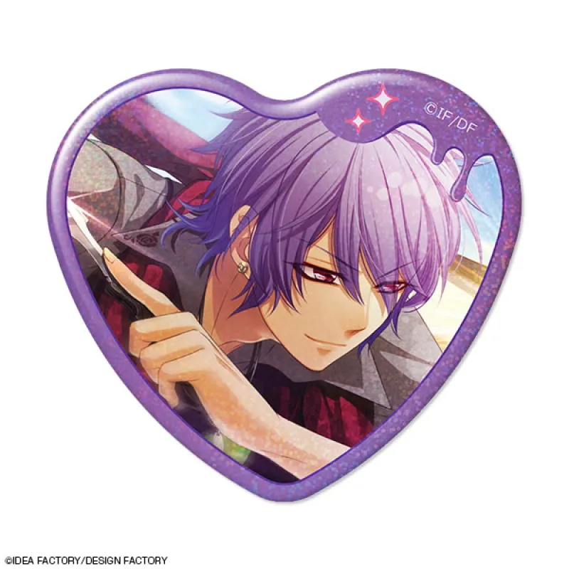 Glass Heart Princess ハート型ホログラム缶バッジ デザイン10(道明寺凱/B)