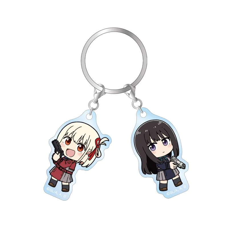 描き起こし 錦木千束&井ノ上たきな Art by 荒* ちびキャラ 2連アクリルキーホルダー ver.A