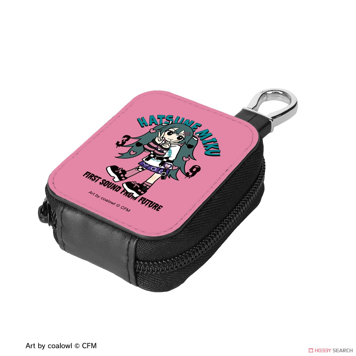 描き下ろし 初音ミク ハート デフォルメver. Art by coalowl 合皮レザーミニポーチ ver.B 3
