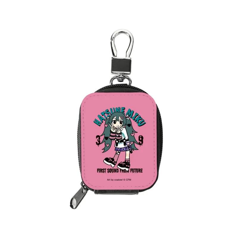描き下ろし 初音ミク ハート デフォルメver. Art by coalowl 合皮レザーミニポーチ ver.B