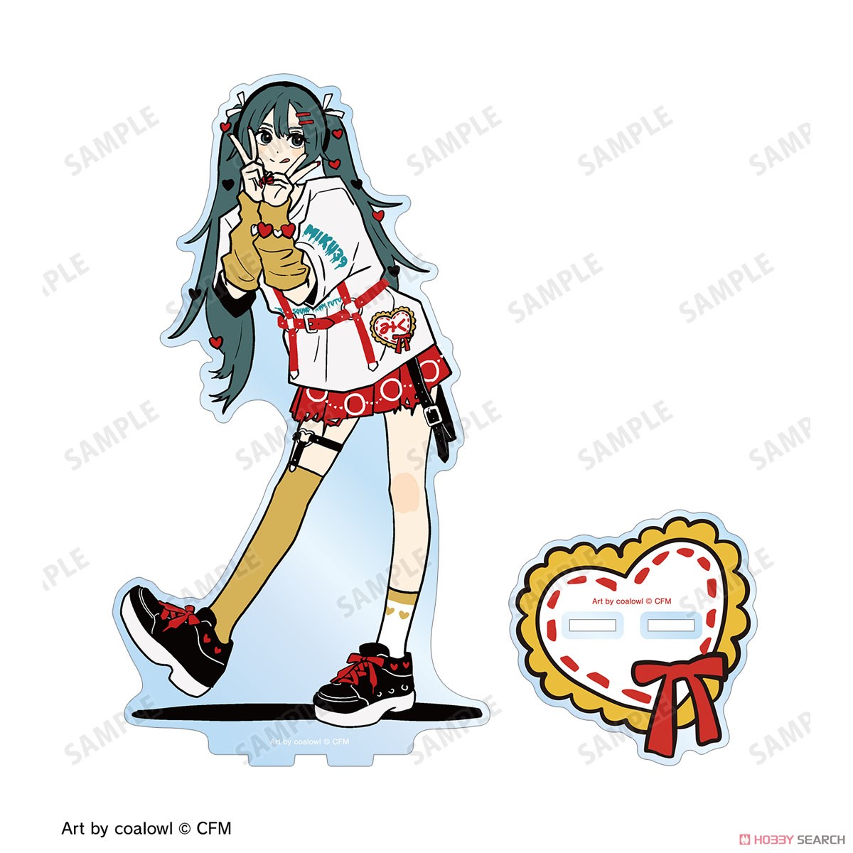 描き下ろし 初音ミク ハートver. Art by coalowl BIGアクリルスタンド ver.A 3