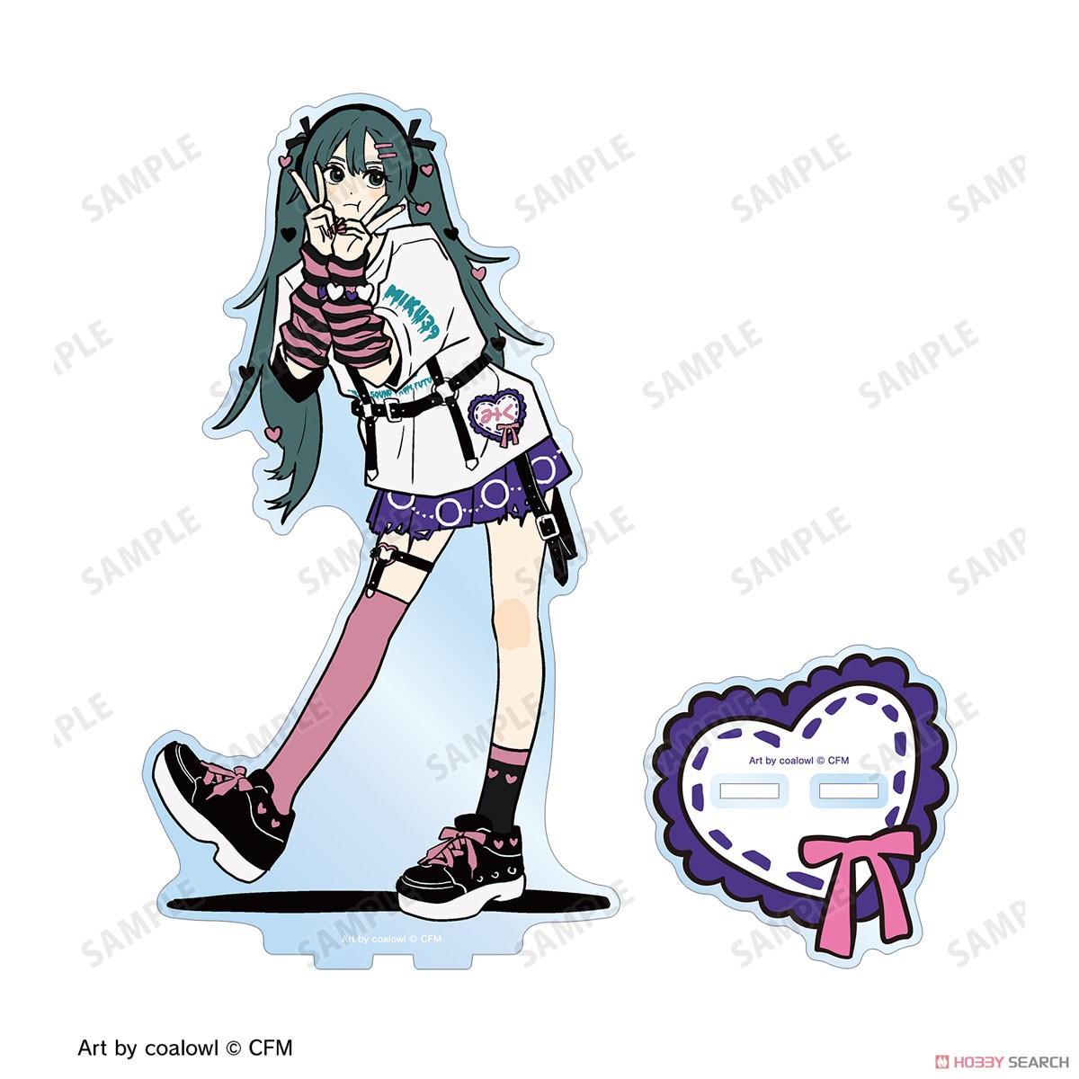 描き下ろし 初音ミク ハートver. Art by coalowl BIGアクリルスタンド ver.B 3