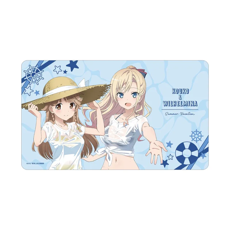 描き下ろし 納沙 幸子&ヴィルヘルミーナ 海辺ver. マルチデスクマット