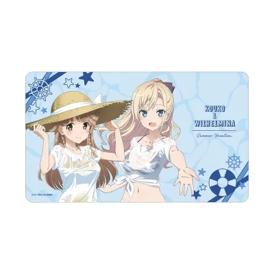 描き下ろし 納沙 幸子&ヴィルヘルミーナ 海辺ver. マルチデスクマット