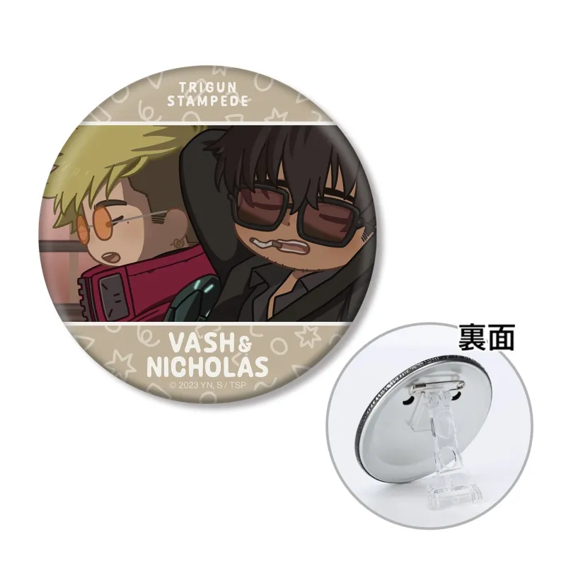 ヴァッシュ&ニコラス ゆるコマ 3WAY缶バッジ ver.A