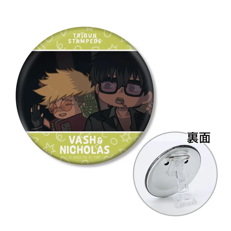ヴァッシュ&ニコラス ゆるコマ 3WAY缶バッジ ver.B