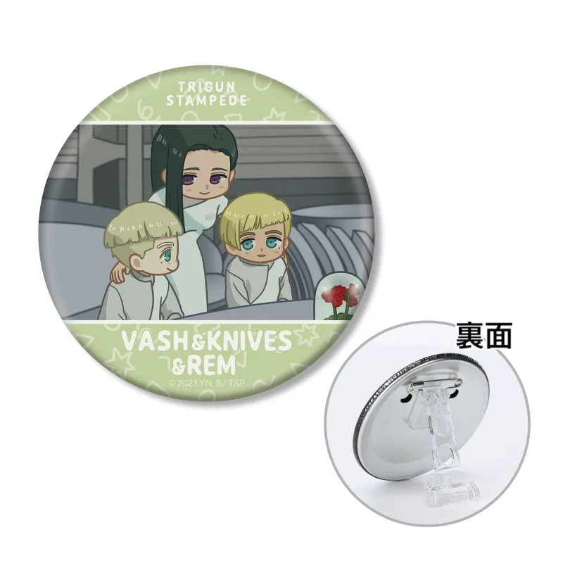 ヴァッシュ&ナイヴズ&レム ゆるコマ 3WAY缶バッジ