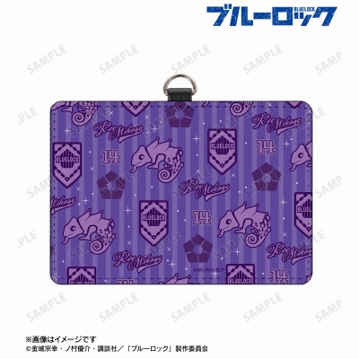 御影 玲王 モチーフ柄 ネックストラップ付き2ポケットパスケース 2