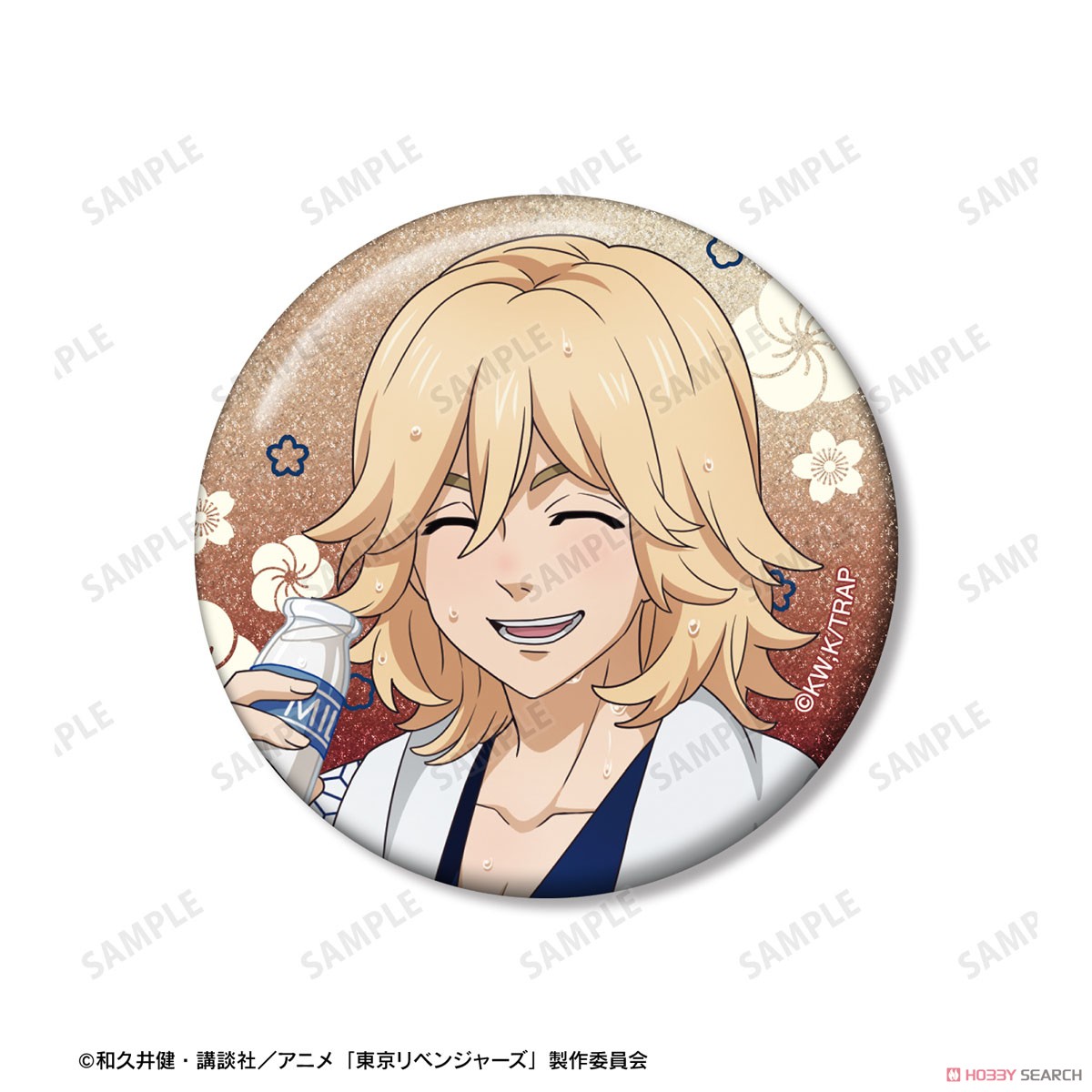 描き下ろし 佐野 万次郎 温泉浴衣ver. グリッター缶バッジ2個セット 3