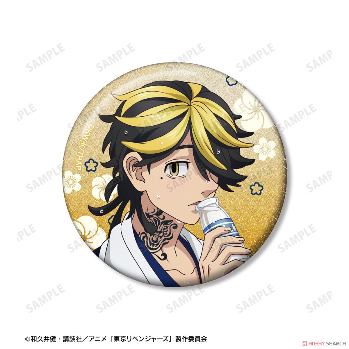 描き下ろし 羽宮 一虎 温泉浴衣ver. グリッター缶バッジ2個セット 3