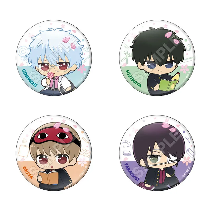 3年Z組銀八先生 ぬいぴ～すふれんず 缶バッジ ※1BOX=4入