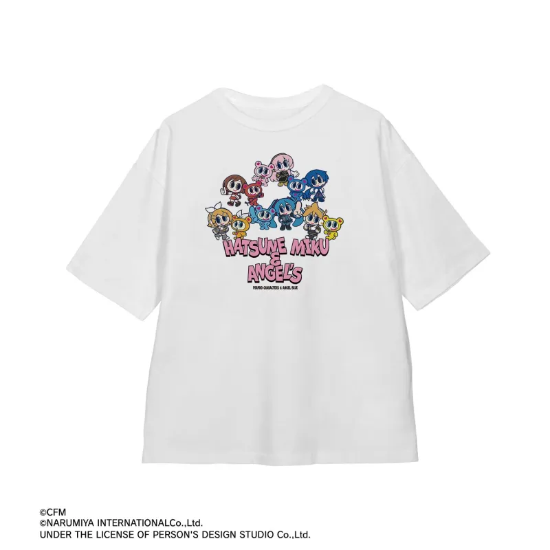 ANGEL BLUEコラボ 描き起こし 集合 BIGシルエットTシャツユニセックス(サイズ/XL)