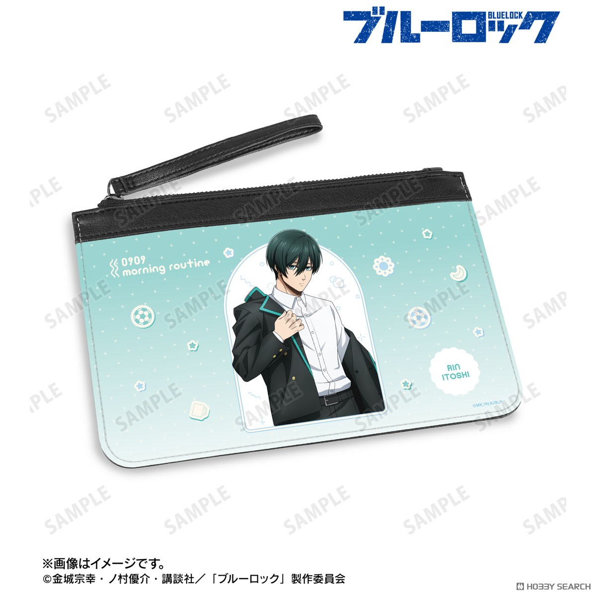 描き下ろし 糸師 凛 モーニングルーティンver. PUレザーフラットポーチ 2
