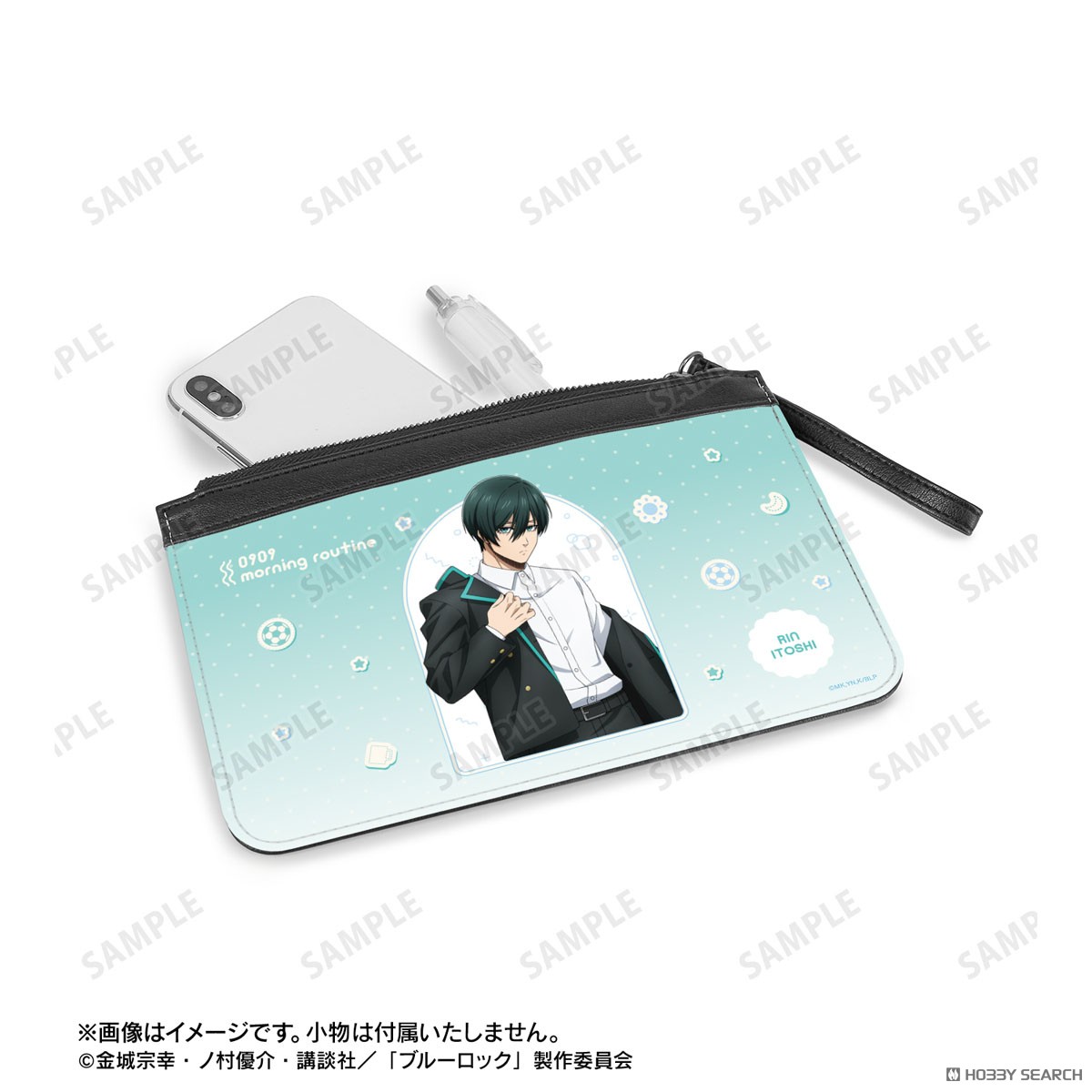描き下ろし 糸師 凛 モーニングルーティンver. PUレザーフラットポーチ 4