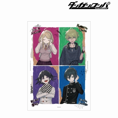 lackさんイラスト 赤松 楓&天海 蘭太郎&王馬 小吉&最原 終一 ヘッドフォンver. A3マット加工ポスター 2