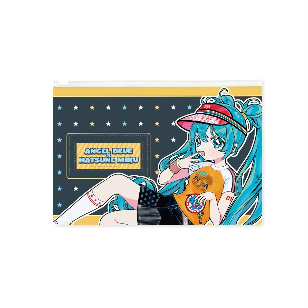 ANGEL BLUEコラボ 描き下ろし 初音ミク Art by 甘春わすれ ビニールフラットポーチ ver.B 2