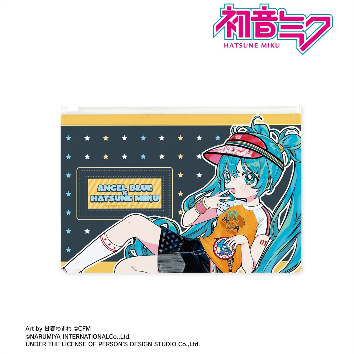 ANGEL BLUEコラボ 描き下ろし 初音ミク Art by 甘春わすれ ビニールフラットポーチ ver.B 3