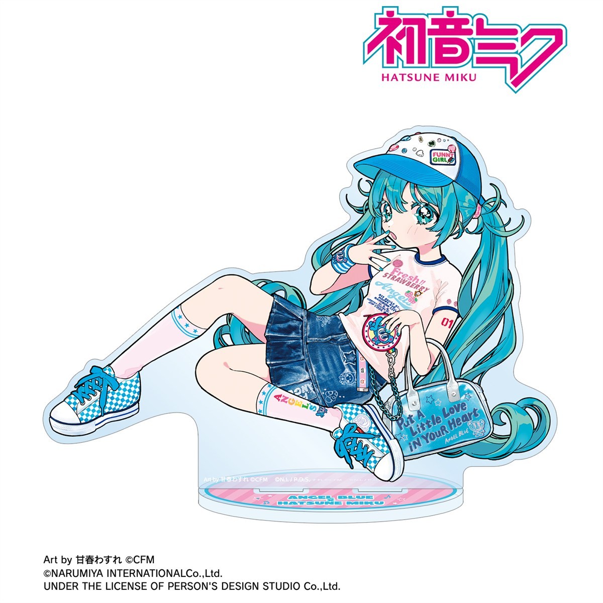 ANGEL BLUEコラボ 描き下ろし 初音ミク Art by 甘春わすれ BIGアクリルスタンド ver.A 3